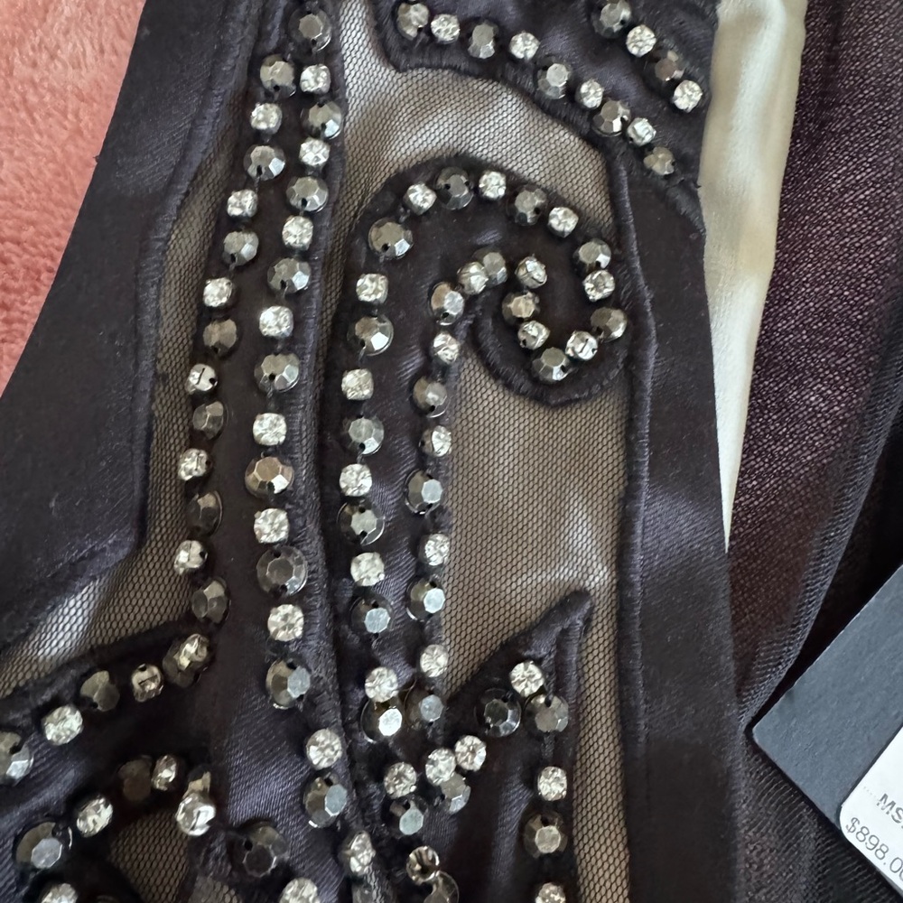 NWT: Alice + Olivia Black Rhinestone Cocktail Dress - Picture 7 of 10